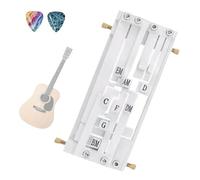 Strumento tascabile per esercitarsi con 15 accordi per chitarra acustica, strumento di aiuto per principianti, strumento di aiuto per l'apprendimento della chitarra, facile da usare (bianco)