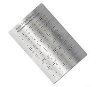Strumento tattile Braille per l'apprendimento dell'alfabeto e dei numeri, con puntini rialzati, per principianti non vedenti, robusta lavagna educativa in metallo per aula o studio autonomo, colore