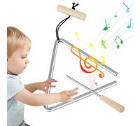 Strumento triangolare in acciaio - Triangolo a percussione manuale, percussore della campana musicale 5,91 pollici | Triangolo per l'allenamento del ritmo con percussori per l'educazione musicale in c
