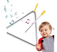 Strumento triangolare, triangoli di metallo con percussore,Battitori triangolari a mano a percussione | Strumento giocattolo con rivestimento antiruggine per musica in classe, educazione alla