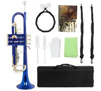 Strumento Tromba Blu Tono Sib Corpo In Ottone Chiave Dorata Tromba Con Accessori Per Valvole A Pressione(Color:2)