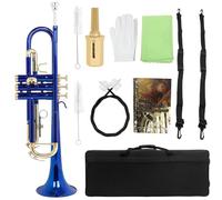 Strumento Tromba Blu Tono Sib Corpo In Ottone Chiave Dorata Tromba Con Accessori Per Valvole A Pressione(Color:3)