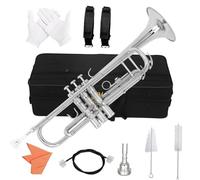 Strumento Tromba Professionale Set Di Trombe Standard In Sib Argento Strumenti A Tromba Per Principianti In Ottone Con Kit Di Guanti A Scatola(Set)
