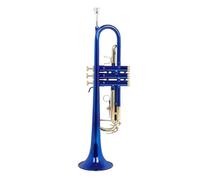 Strumento Tromba Professionale Strumento A Tromba Colorato In Si Bemolle Corpo In Ottone Chiave Dorata Tromba Rossa Blu Nera Per Principianti(Blue)