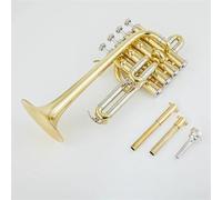 Strumento Tromba Tromba Alta Professionale Sib Tromba Piccola Tromba In Ottone Con Superficie Laccata In Oro E Argento Pistone In Monel(Gold)