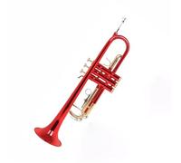 Strumento Tromba Tromba Professionale In Si Bemolle Set Di Trombe In Ottone Corpo In Ottone Tromba Colorata Rossa Blu Nera Strumento In Ottone Per Esercitarsi(Red)