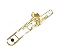 Strumento Trombone Ottone Laccato Placcato Oro Nichel Si Bemolle Trombone A Chiave In Piedi Con Scatola Portaoggetti E Accessori