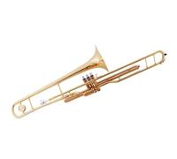 Strumento Trombone Principiante Professionista Che Suona Il Trombone In Ottone Laccato Oro In Marcia Con Pistone B Bemolle
