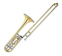 Strumento Trombone Si Bemolle In Fa Tenore Cambia Intonazione Trombone Studente Di Strumenti A Fiato Suona Il Trombone Laccato Con Custodia