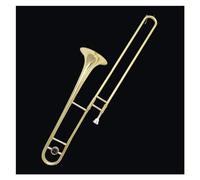 Strumento Trombone Trombone A Coulisse In Si Bemolle Laccato Oro, Trombone Contralto Con Custodia E Accessori