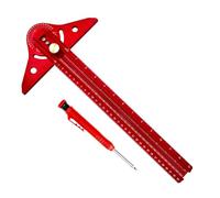 Strumento Trusquin Falegnameria - Righello quadrato con goniometro angolare - Righello di calibro multifunzionale in alluminio leggero regolabile ad alta precisione per struttura e costruzione