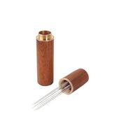 Strumento WDT per caffè in acciaio inox, ago distributore di caffè con custodia, miscelatore per macinare grumi (tono chiaro, 6 aghi)