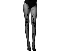 Strumpfhose FIORE HALLOWEEN - Mazza da donna con motivo teschio, per feste, Hello Gotham, M