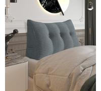 strusery Cuscino a cuneo in velluto a coste, grande, triangolare, per testiera da letto e riposo a letto, supporto per la lettura, posizionamento del cuscino (grigio, 100 x 50 x 20 cm)