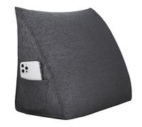 strusery Cuscino Triangolare a Cuneo - Comodo Cuscino di Schienale in Lino per Lettura o Seduta, Cuscino di Supporto Versatile per Divano, Letto e Momenti di Relax (Grigio Chiaro, 45x20x35 cm)