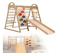 Struttura da arrampicata multifunzionale 7 in 1, scivolo con piastra, rete da arrampicata, pietra da arrampicata in plastica, anelli. Utilizzabile anche come tenda-casa 134 x 120 x 120 cm