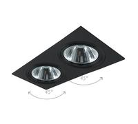 Struttura da incasso 2 fari 340x182x26 mm alluminio colore nero DFQ150N2