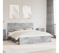 vidaXL Struttura del letto Calcestruzzo 180 x 200 cm Pino massello