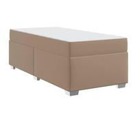 Struttura del letto Cappuccino 90 x 200 cm Tessuto Single Bed Frame with Medium Firmness Mattress, Modern Upholstered Platform Bed with Slatted Base, Engineered Wood Frame for Durable Support 140 kg