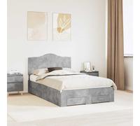 Struttura del letto con cassetto Grigio cemento 120 x 190 cm