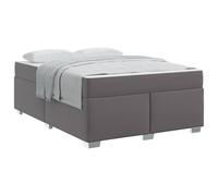Struttura del letto con materasso Grigio 140 x 200 cm Tessuto Upholstered Bed Frame with Medium Firm Mattress, Fixed Slatted Base for Stable Support, Modern Minimalist Design for Room, Easy Assembly