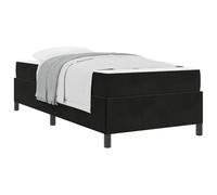 Struttura del letto con materasso Nero 100 x 200 cm Tessuto Single Bed Frame with Mattress Set, Upholstered Platform Bed with Pocket Spring Mattress, Engineered Wood Slats Bedroom Guest Room