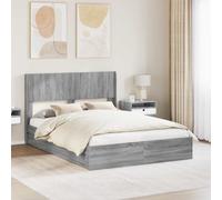 Struttura del letto con stoccaggio e testata Sonoma grigio