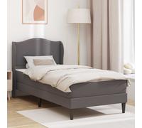Struttura del letto con testiera Grigio 90 x 190 cm Similpelle