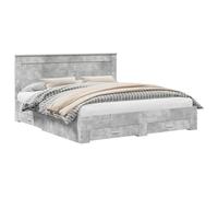 Struttura del letto con testiera Grigio cemento 180 x 200 cm Bed Frame with Headboard, Queen Size Platform Bed, Engineered Wood Upholstered Mattress Foundation, No Box Spring Bedroom Living Room