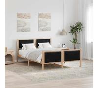 Struttura del letto con testiera Nero 160 x 200 cm Tessuto