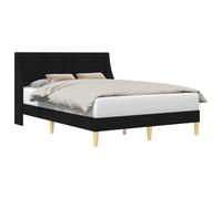 Struttura del letto con testiera piastre di collegamento Modern Bed Frame with Headboard Upholstered Platform Plywood Frame Slatted Support Easy Assembly Heavy Duty 280 kg for Bedroom Guest Room