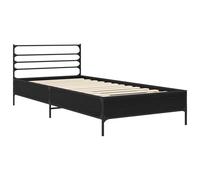 Struttura del letto Rovere Nero 80 x 200 cm Modern Platform Bed Frame with Engineered Wood, Slatted Support Base, Easy Assembly, 140 kg Capacity, Minimalist Design for Bedroom, Guest Room