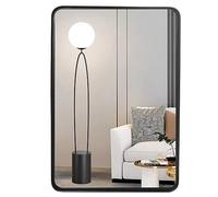 Struttura dello specchio da parete 60x90 cm, Vetro spazzolato moderno con specchi bagno di design profondo Nero