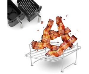 Struttura impilabile per Airfryer con doppio cestello, set di per aria condizionata, vassoio di essiccazione multistrato, scaffale per aria condizionata, strumento di essiccazione per