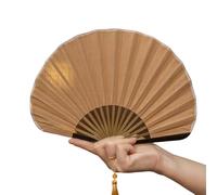 Struttura in legno Shell Pattern Fan Elegante Tessuto di Cotone Palmare Raffreddamento Per Uso Interno O Esterno Retro Tinta Unita Cotone