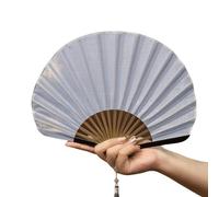 Struttura in legno Shell Pattern Fan Elegante Tessuto di Cotone Palmare Raffreddamento Per Uso Interno O Esterno Retro Tinta Unita Cotone