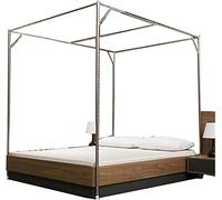 Struttura letto a baldacchino in acciaio inox con zanzariera, matrimoniale/matrimoniale/matrimoniale/queen/California King Size, design resistente ed elegante per il massimo comfort e protezione