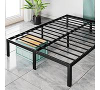Struttura letto a piattaforma in metallo, 30,5 cm, spazio sotto il letto, design semplice ed elegante, facile da montare, senza bisogno di molle, nero