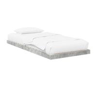 Struttura Letto a Terra Grigio Cemento 80 x 200 cm Platform Bed Frame with Slatted Support Base Engineered Wood Minimalist Floor for Bedroom Small Apartment Space Saving Modern Low Profile Bed