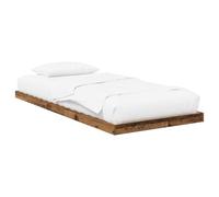 Struttura letto a terra Legno vecchio 100 x 200 cm Platform Bed Frame Low Profile Floor Bed Minimalist Design Engineered Wood Frame with Slatted Support for Enhanced Mattress Air Bedroom Living Room