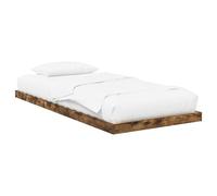 Struttura letto a terra Rovere fumé 75 x 190 cm - Modern Floor Bed Frame with Slatted Support Base, Minimalist Low Profile Platform Bed for Small Bedrooms, Kids Room or Guest Room, Engineered Wood