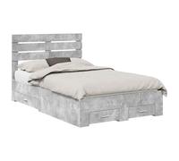 Struttura letto con cassetto e testiera in legno multistrato con contenitore integrato, design moderno minimalista per camera da urbana, contenitore per biancheria sotto il metallo, facile montaggio