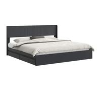 Struttura letto con contenitore e testiera 3 pezzi matrimoniale con storage in legno ingegnerizzato moderno con testata e base a doghe per camera da letto con vani salvaspazio facile montaggio