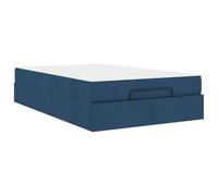 Struttura letto con materasso 2 pcs Blu Tessuto Frame with Medium Foam Mattress and Storage Drawers Single Bed 120x190 cm Soft Fabric Upholstered Bedroom Furniture Minimalist Easy Assembly Home