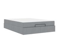 Struttura Letto con Materasso 2 Pcs Grigio Chiaro Tessuto Bed Frame with Mattress Set Queen Size Upholstered Platform Bed with Storage Drawers Foam Mattress Medium Firmness for Bedroom Guest Room