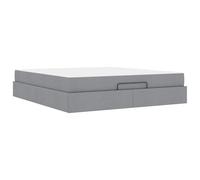 Struttura letto con materasso 2 pcs Grigio chiaro Tessuto Queen Size Bed Frame with Mattress Set Storage Drawers, Upholstered Platform Bed with Medium Firm Foam Mattress, Living Room, 180x200cm