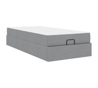 Struttura letto con materasso 2 pcs Grigio chiaro Tessuto Queen Size Bed Frame with Storage Mattress Set, Upholstered Platform Bed with Pull Out Drawers, Medium Firm Foam Bedroom Living Room