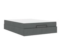 Struttura letto con materasso 2 pcs Grigio Sfumato Tessuto Queen Size Bed Frame with Storage Drawers and Medium Firm Foam Mattress Set for Bedroom, Upholstered Platform Bed with Box Spring Needed