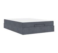 Struttura letto con materasso 2 pcs Grigio Sfumato Velluto Grey Velvet Upholstered Platform Bed Frame with High Density Foam Mattress, Storage Drawer, Easy Assembly, Modern Design for Bedroom