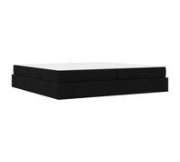 Struttura letto con materasso 2 pcs Nero Tessuto King Size Frame with Storage Drawers, Upholstered Platform Bed with Foam Mattress, Modern Bedroom Set with Soft Fabric Finish, Easy Assembly